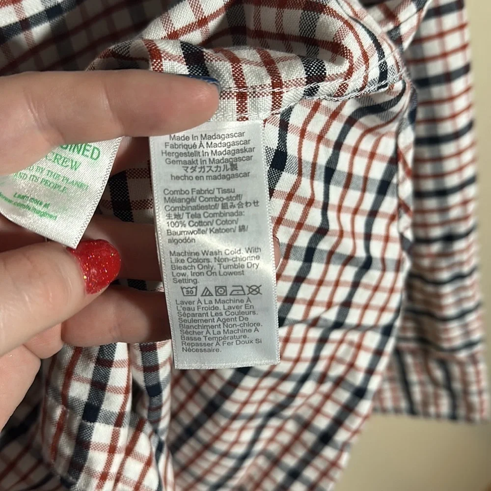 J Crew Men’s Flex Oxford Slim Plaid‎ Shirt | Small